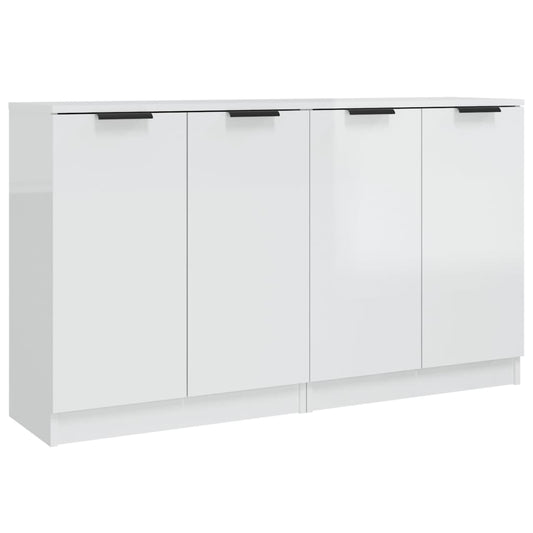 vidaXL Sideboards 2 pcs High Gloss White 60x30x70 cm Engineered Wood