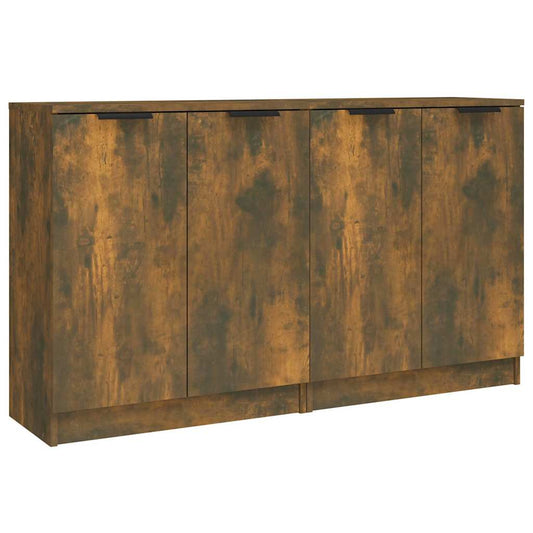 vidaXL Sideboards 2 pcs Smoked Oak 60x30x70 cm Engineered Wood