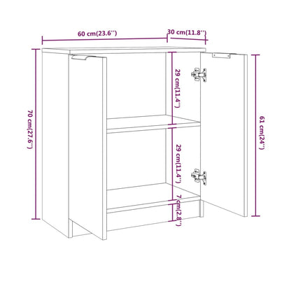vidaXL 3 Piece Sideboards White Engineered Wood