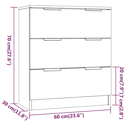 vidaXL 3 Piece Sideboards Grey Sonama Engineered Wood