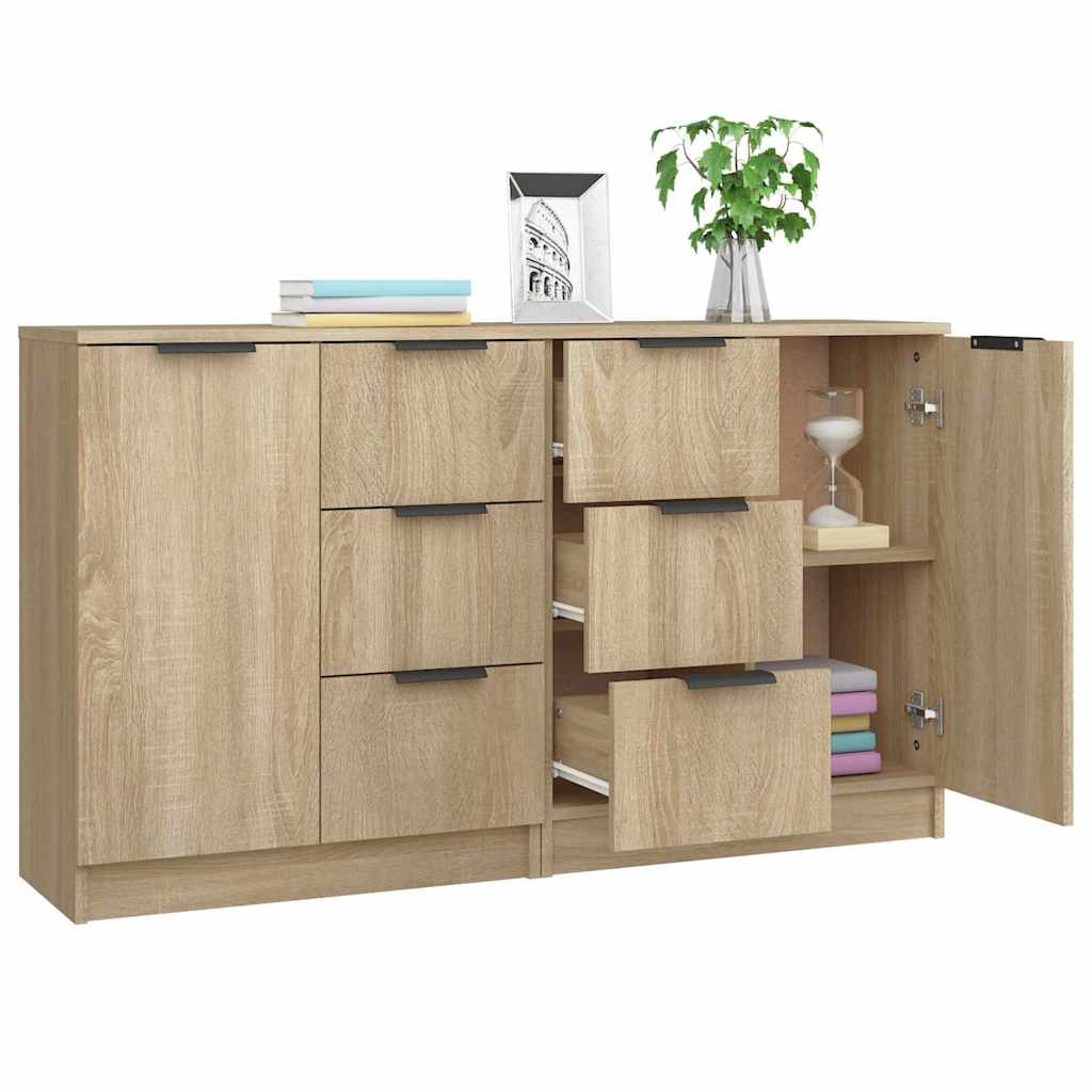 vidaXL Sideboards 2 pcs Sonoma Oak 60x30x70 cm Engineered Wood
