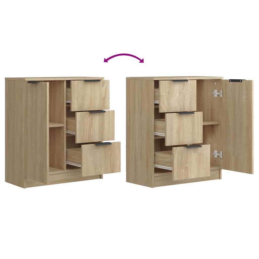 vidaXL Sideboards 2 pcs Sonoma Oak 60x30x70 cm Engineered Wood