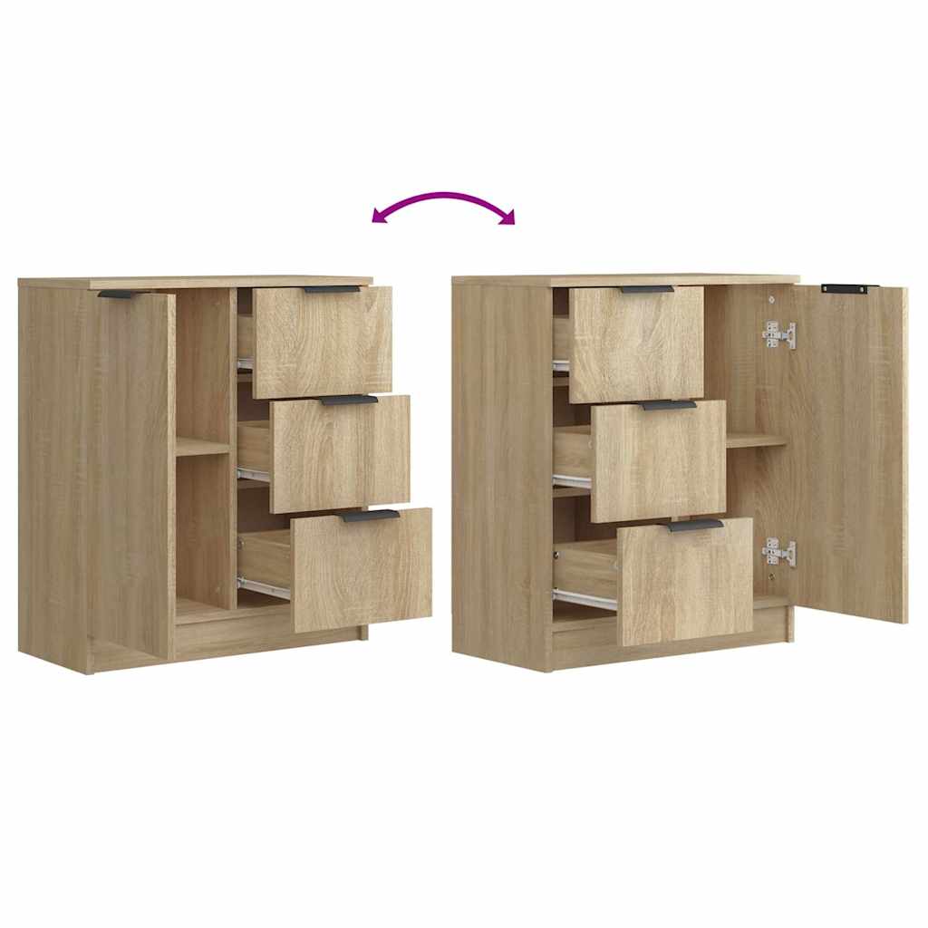 vidaXL Sideboards 2 pcs Sonoma Oak 60x30x70 cm Engineered Wood
