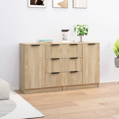 vidaXL Sideboards 2 pcs Sonoma Oak 60x30x70 cm Engineered Wood