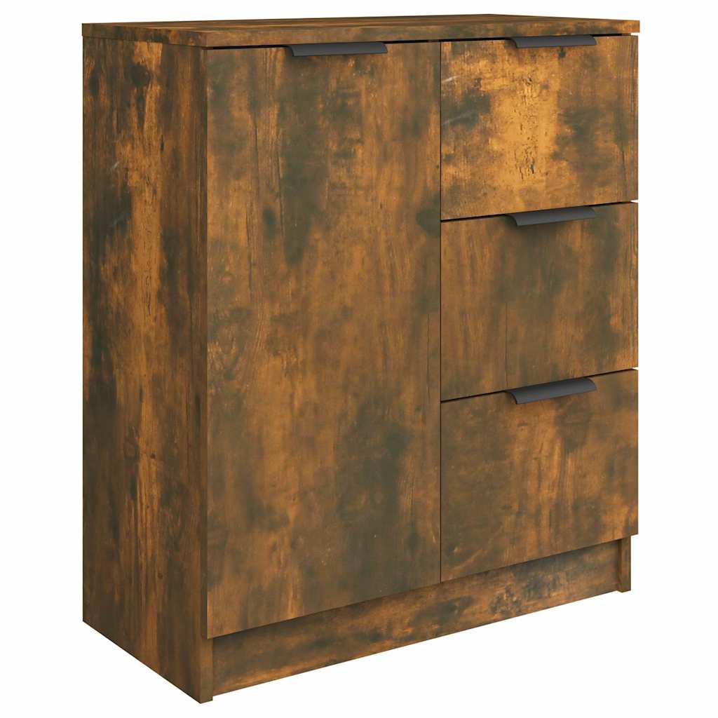 vidaXL Sideboards 2 pcs Smoked Oak 60x30x70 cm Engineered Wood