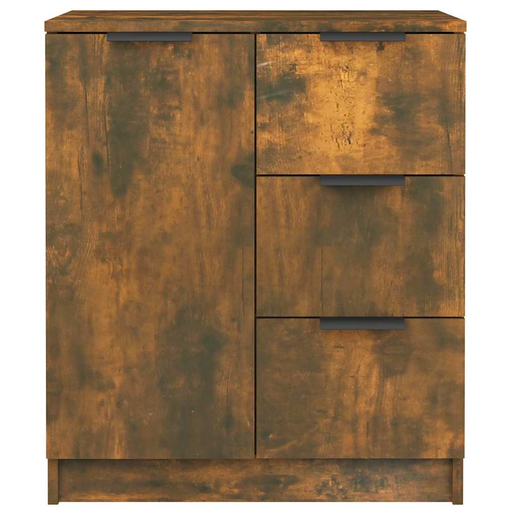 vidaXL Sideboards 2 pcs Smoked Oak 60x30x70 cm Engineered Wood