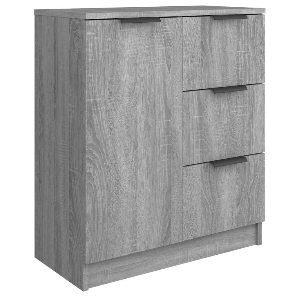 vidaXL Sideboards 2 pcs Grey Sonoma 60x30x70 cm Engineered Wood