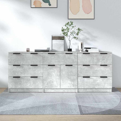 vidaXL 3 Piece Sideboards Concrete Grey Engineered Wood