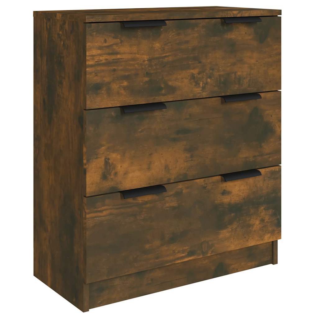 vidaXL 3 Piece Sideboards Smoked Oak Engineered Wood