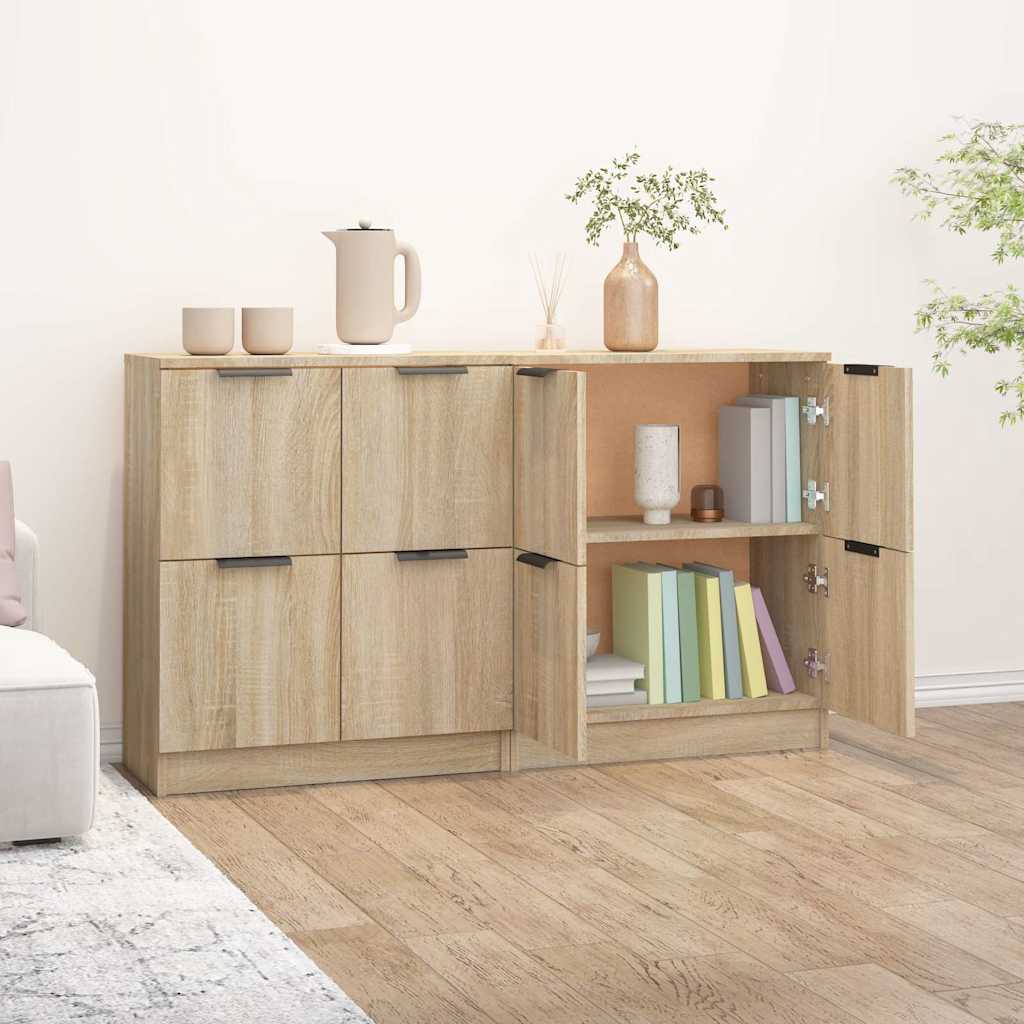 vidaXL Sideboards 2 pcs Sonoma Oak 60x30x70 cm Engineered Wood