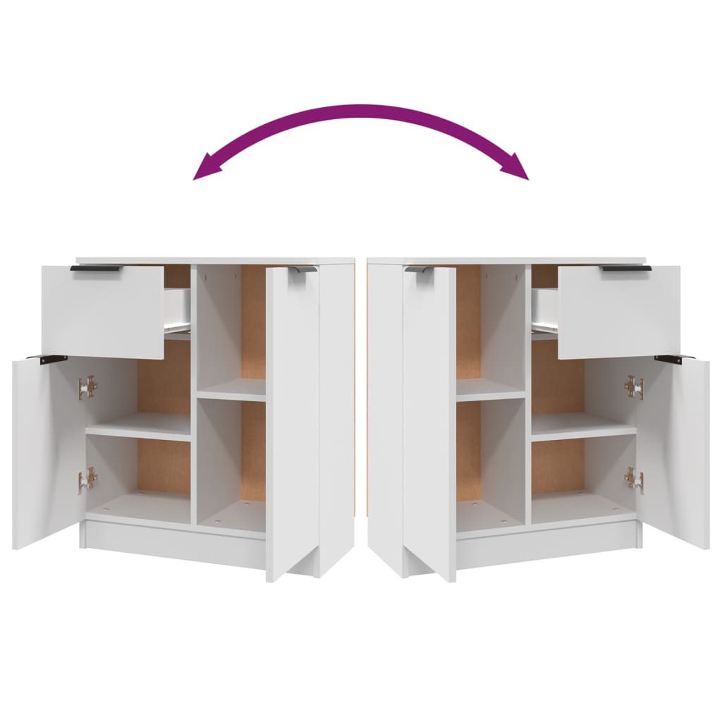 vidaXL Sideboards 2 pcs White 60x30x70 cm Engineered Wood