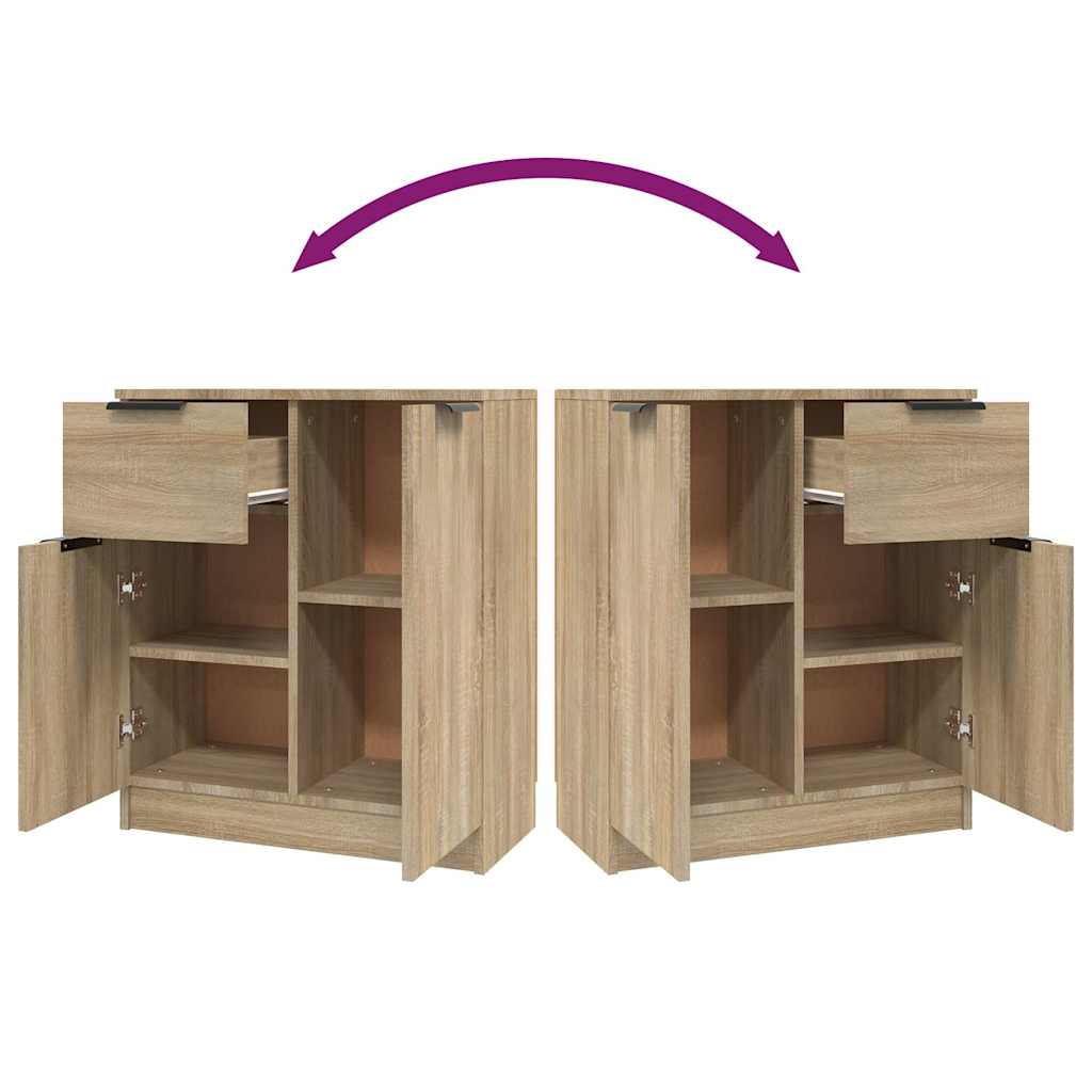 vidaXL Sideboards 2 pcs Sonoma Oak 60x30x70 cm Engineered Wood