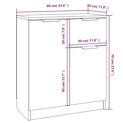 vidaXL Sideboards 2 pcs Sonoma Oak 60x30x70 cm Engineered Wood