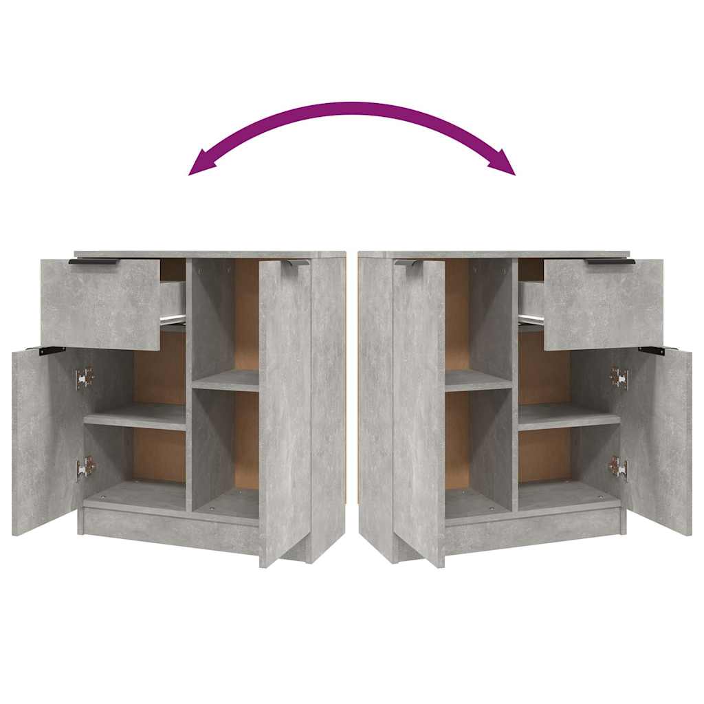 vidaXL Sideboards 2 pcs Concrete Grey 60x30x70 cm Engineered Wood