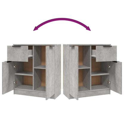 vidaXL Sideboards 2 pcs Concrete Grey 60x30x70 cm Engineered Wood