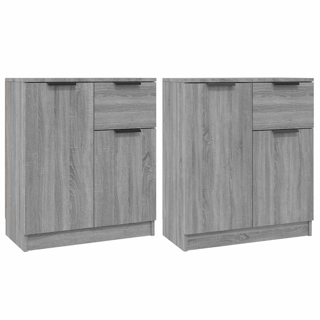 vidaXL Sideboards 2 pcs Grey Sonoma 60x30x70 cm Engineered Wood