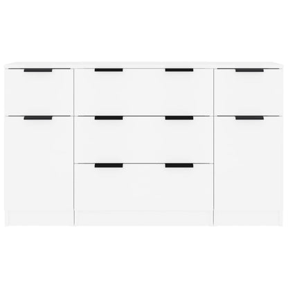 vidaXL 3 Piece Sideboard Set White Engineered Wood