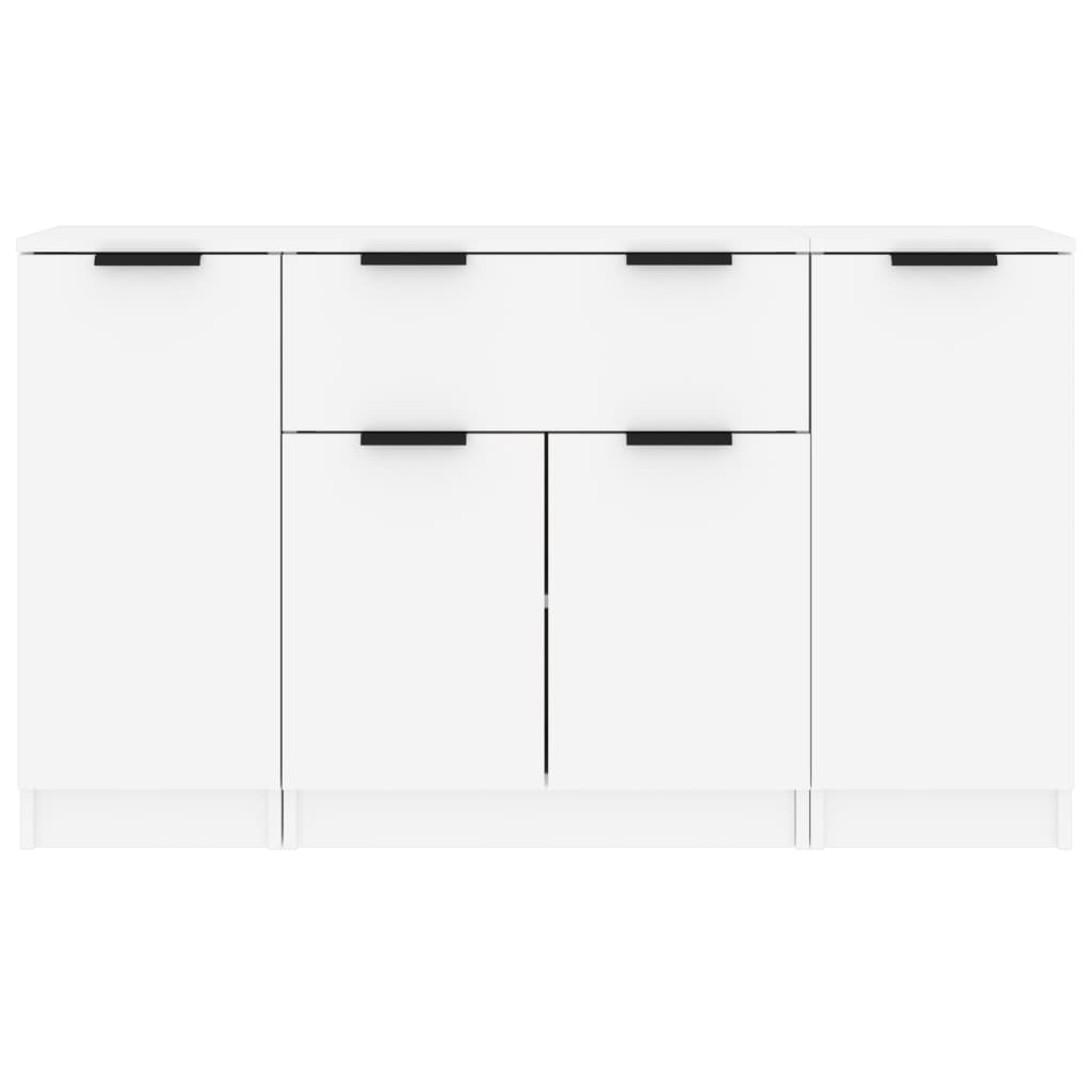 vidaXL Sideboards 3 pcs White Engineered Wood