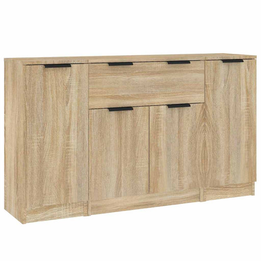 vidaXL Sideboards 3 pcs Sonoma Oak Engineered Wood