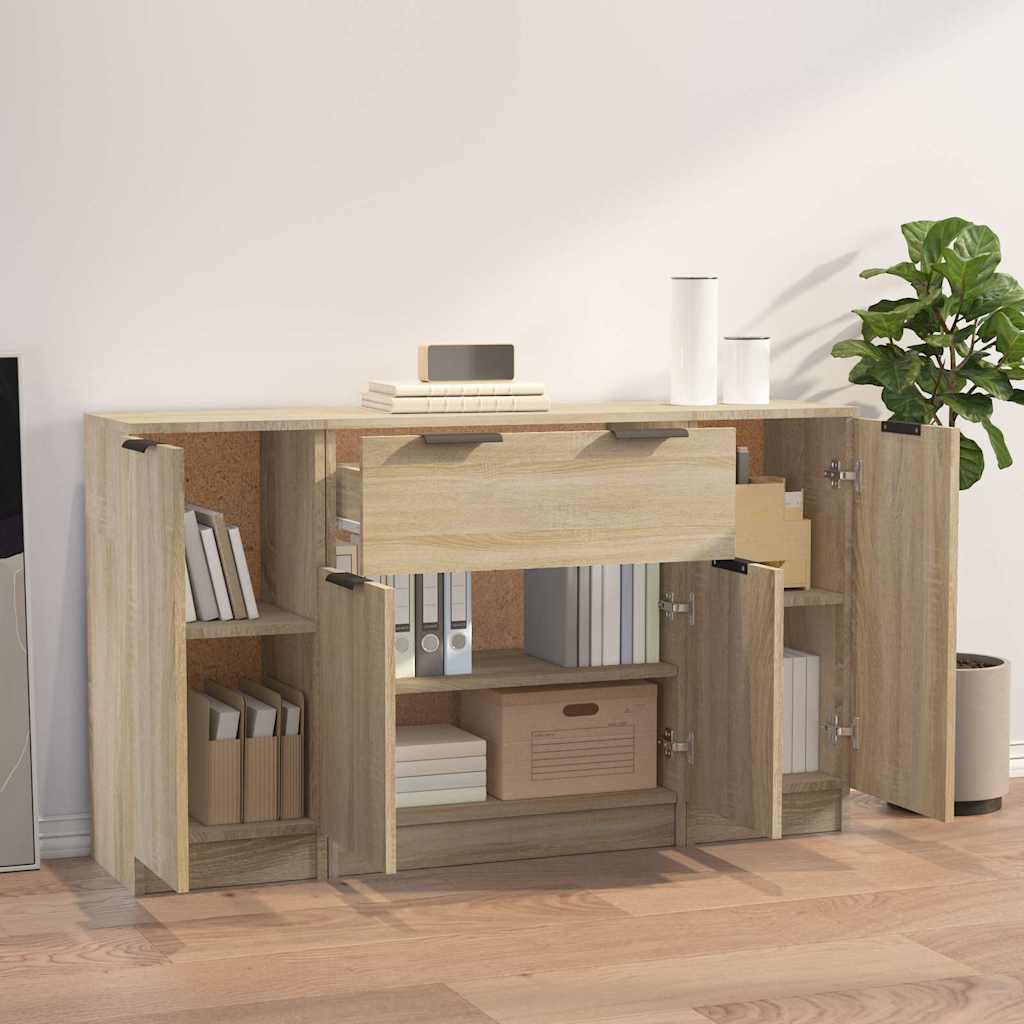 vidaXL Sideboards 3 pcs Sonoma Oak Engineered Wood