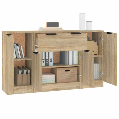 vidaXL Sideboards 3 pcs Sonoma Oak Engineered Wood