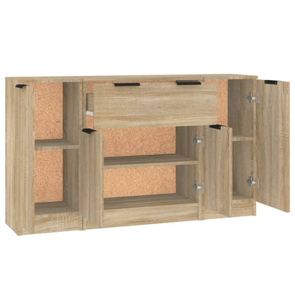 vidaXL Sideboards 3 pcs Sonoma Oak Engineered Wood