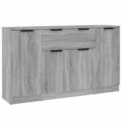 vidaXL Sideboards 3 pcs Grey Sonoma Engineered Wood