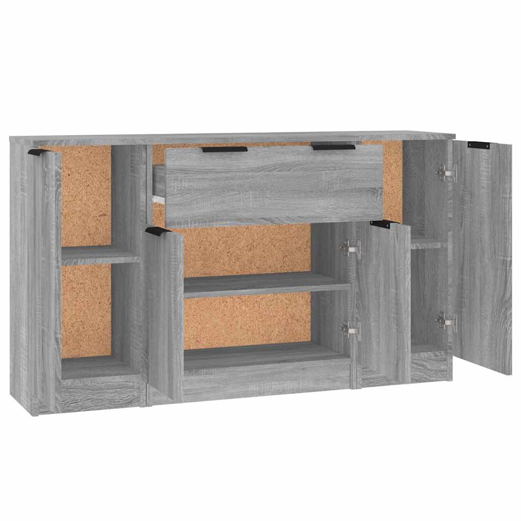 vidaXL Sideboards 3 pcs Grey Sonoma Engineered Wood