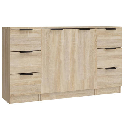 vidaXL Sideboards 3 pcs Sonoma Oak Engineered Wood
