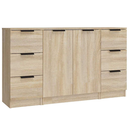 vidaXL Sideboards 3 pcs Sonoma Oak Engineered Wood