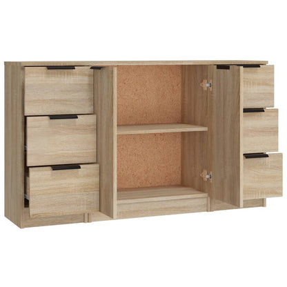 vidaXL Sideboards 3 pcs Sonoma Oak Engineered Wood