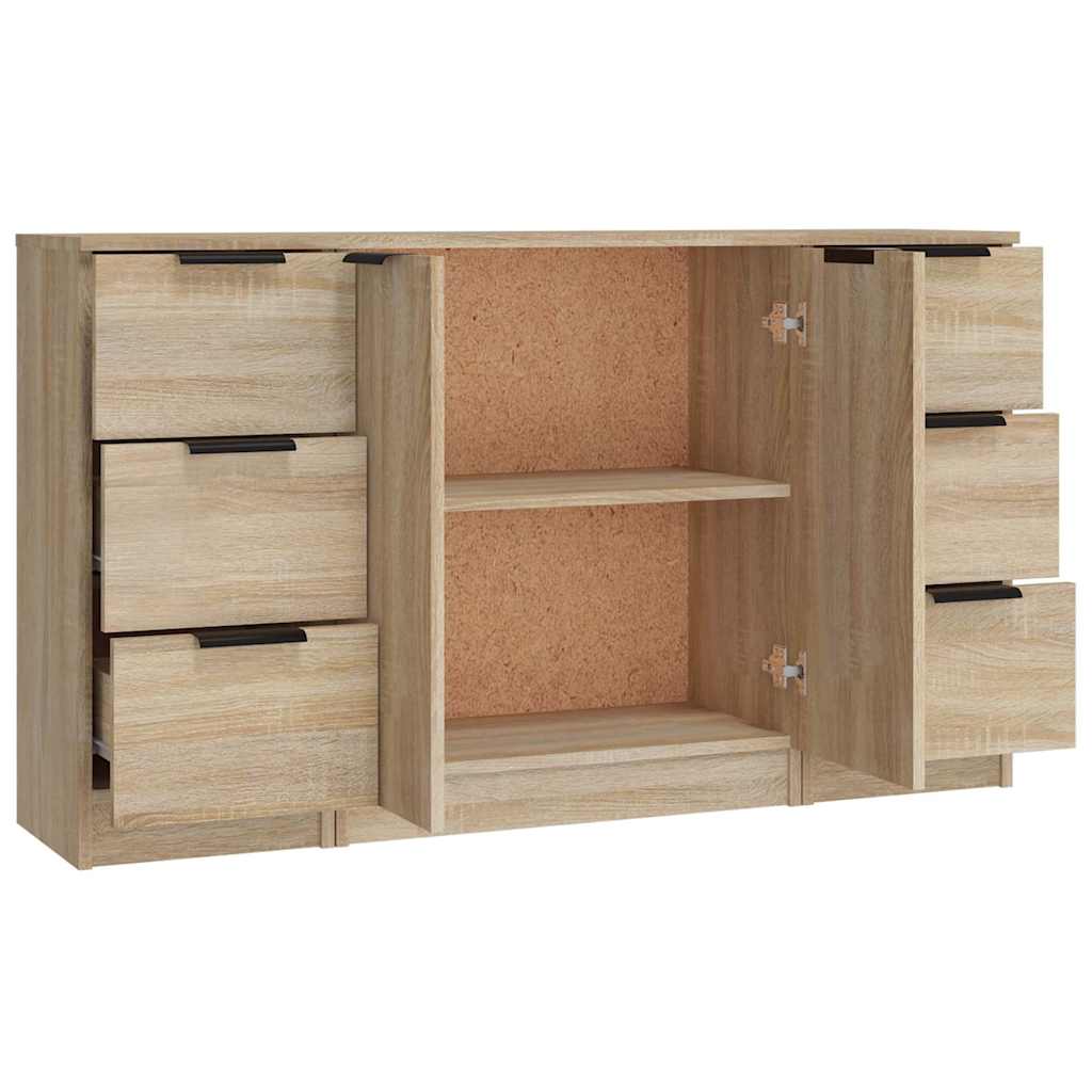 vidaXL Sideboards 3 pcs Sonoma Oak Engineered Wood