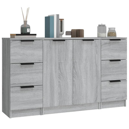 vidaXL Sideboards 3 pcs Grey Sonoma Engineered Wood