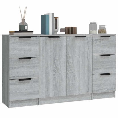 vidaXL Sideboards 3 pcs Grey Sonoma Engineered Wood