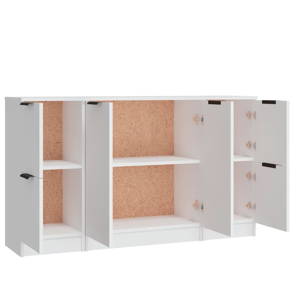 vidaXL Sideboards 3 pcs White Engineered Wood