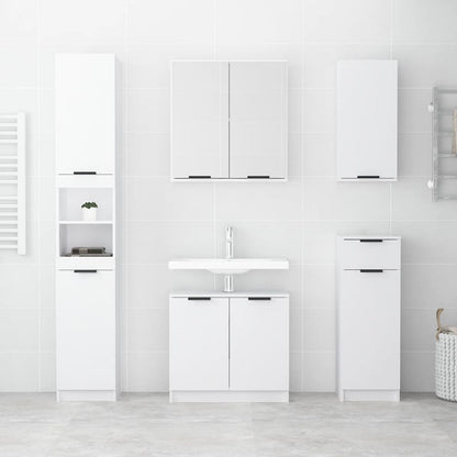 vidaXL 5 Piece Bathroom Cabinet Set White Engineered Wood