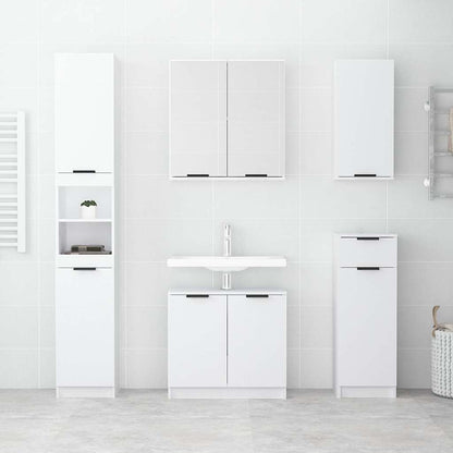 vidaXL 5 Piece Bathroom Cabinet Set White Engineered Wood