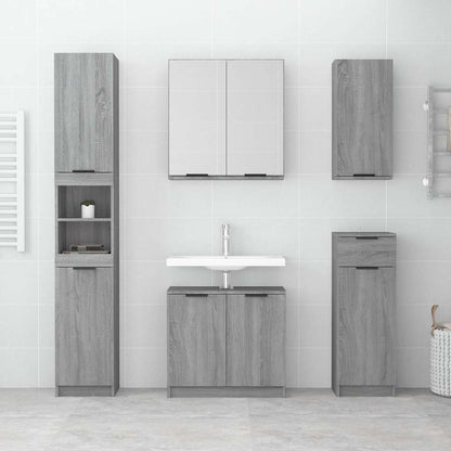 vidaXL 5 Piece Bathroom Cabinet Set Grey Sonoma Engineered Wood