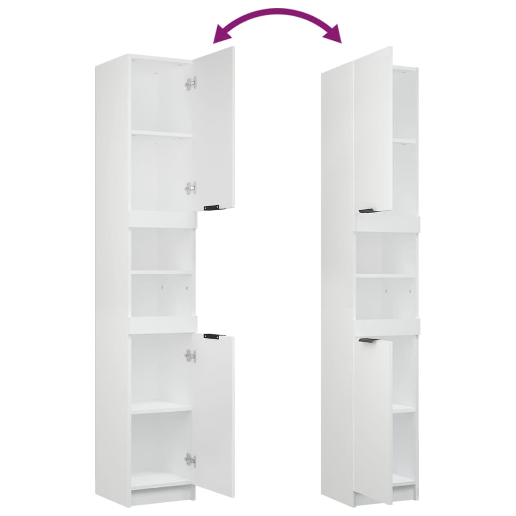 vidaXL 4 Piece Bathroom Cabinet Set White Engineered Wood