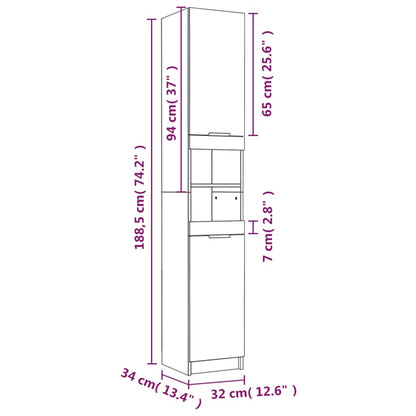 vidaXL 4 Piece Bathroom Cabinet Set White Engineered Wood