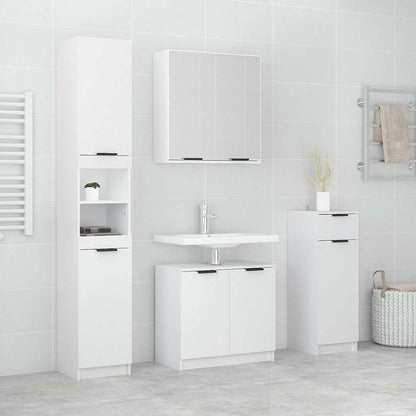 vidaXL 4 Piece Bathroom Cabinet Set White Engineered Wood
