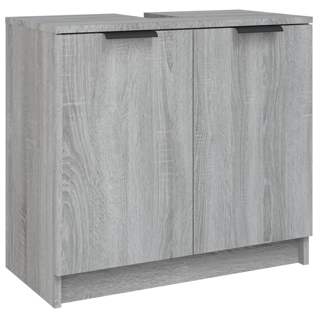 vidaXL 4 Piece Bathroom Cabinet Set Grey Sonoma Engineered Wood