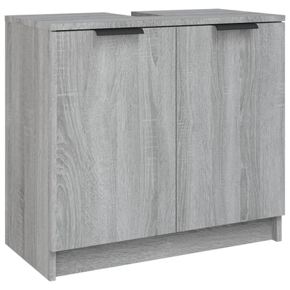 vidaXL 4 Piece Bathroom Cabinet Set Grey Sonoma Engineered Wood