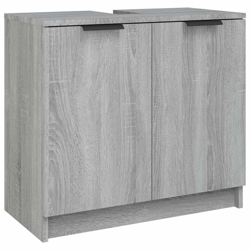vidaXL 4 Piece Bathroom Cabinet Set Grey Sonoma Engineered Wood