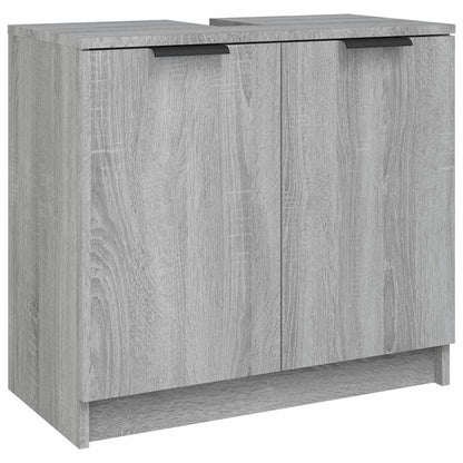 vidaXL 4 Piece Bathroom Cabinet Set Grey Sonoma Engineered Wood