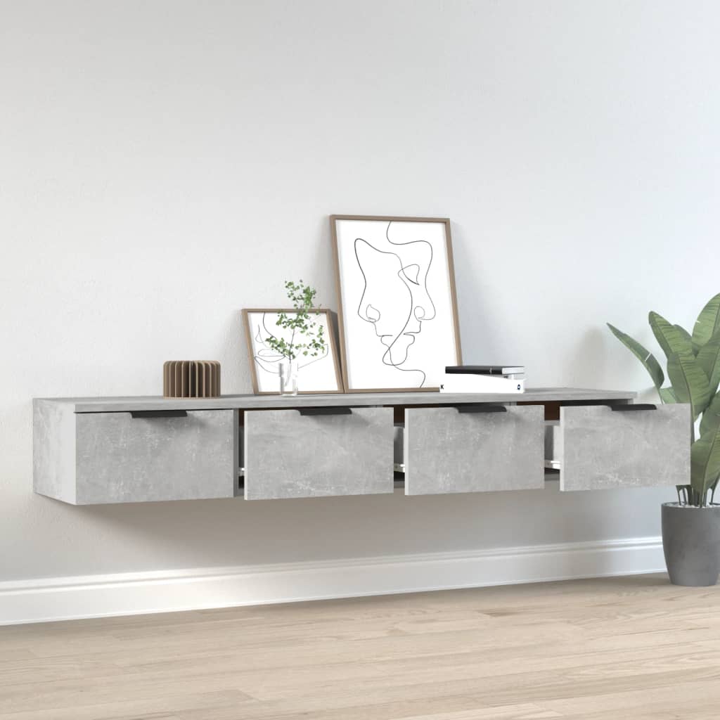 vidaXL Wall Cabinets 2 pcs Concrete Grey 68x30x20 cm Engineered Wood
