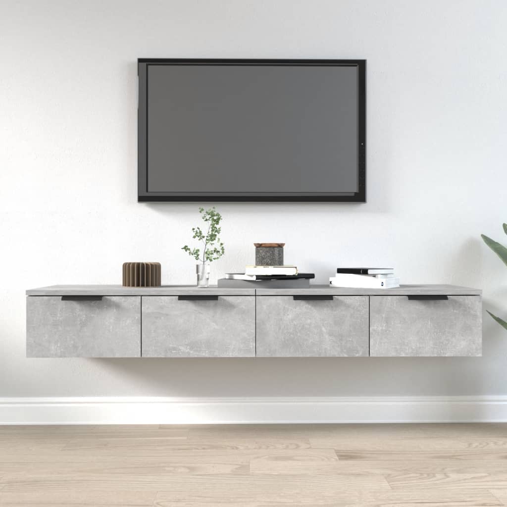 vidaXL Wall Cabinets 2 pcs Concrete Grey 68x30x20 cm Engineered Wood