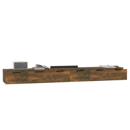 vidaXL Wall Cabinets 2 pcs Smoked Oak 102x30x20 cm Engineered Wood