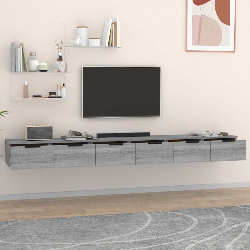 vidaXL Wall Cabinets 2 pcs Grey Sonoma 102x30x20 cm Engineered Wood