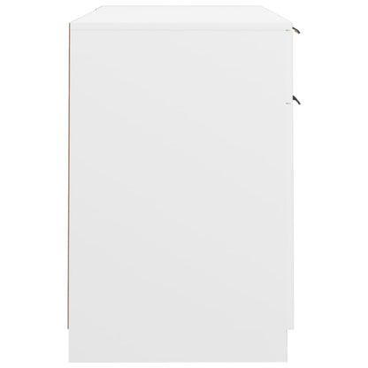 vidaXL Desk with Side Cabinet White Engineered Wood